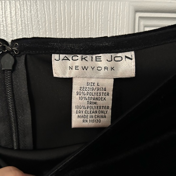 Black Velvet Crossover Top with Feather & Skirt Set size 1X - Picture 4 of 8